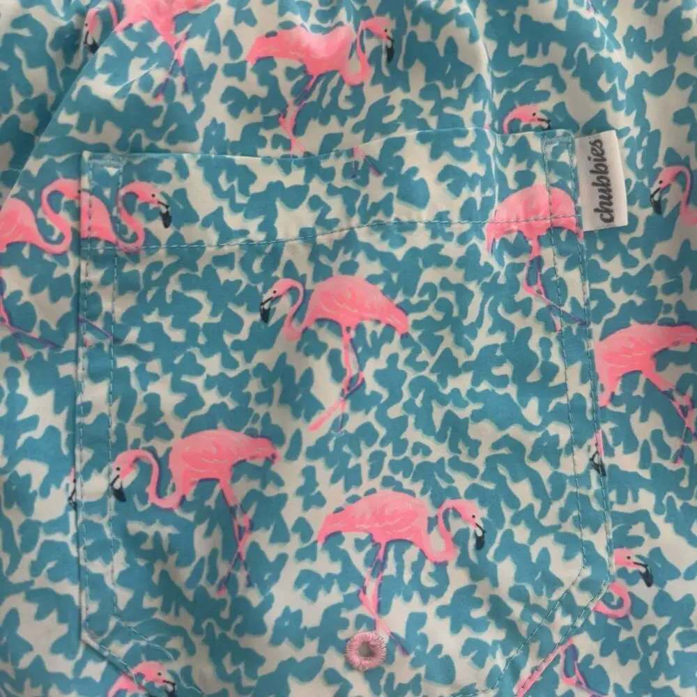 Chubbies The Domingos Are For Flamingos 7” Classic Swim Trunk Medium Lined Beach